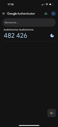 Exemple de code à usage unique généré par Google Authenticator
