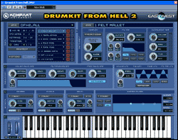 Vue globale de l'interface du Drumkit From Hell 2 de Toontrack