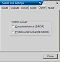 Echo AudioFire8 : options S/PDIF